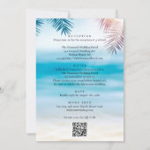QR Code Tropisch Palm Beach All in One Trouwen Kaart (Achterkant)
