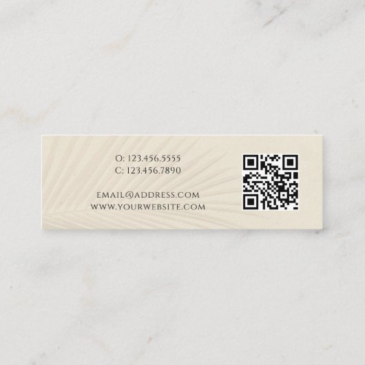 QR-code Tropisch palm mini-Visitekaartje Mini Visitekaartje (Achterkant)