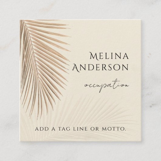 QR-code Tropisch palmvierkant Visitekaartje (Voorkant)