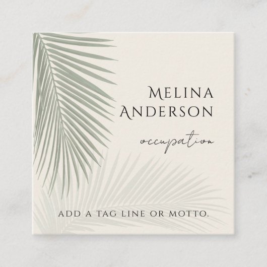 QR-code Tropisch palmvierkant Visitekaartje (Voorkant)