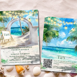 QR-code Tropisch strand Huwelijksbestemming Kaart