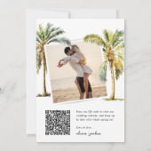 QR-code Tropisch Strand Save The Date (Achterkant)