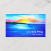 QR-code Tropisch strand Yoga Instructor Visitekaartje (Voorkant)