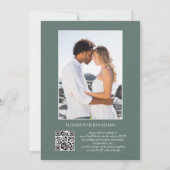 QR-code Tropische monstera orchideeën Monogram Fot Kaart (Achterkant)