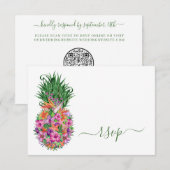 QR-code Tropische sinaasappelwijn RSVP Kaartje (Voorkant / Achterkant)