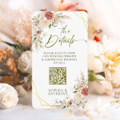 QR Code Trouwdetails Boho Gold Foliage Informatiekaartje