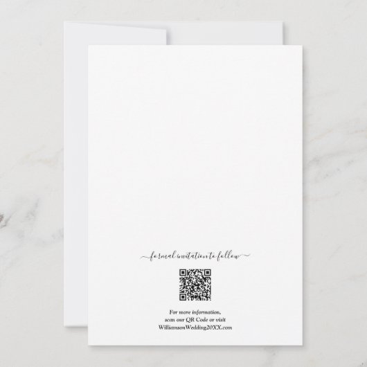 QR Code Trouwfoto Sla de datum op Save The Date (Achterkant)