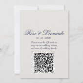 QR-code trouwuitnodiging | Elegant ouderwets geld Kaart (Achterkant)