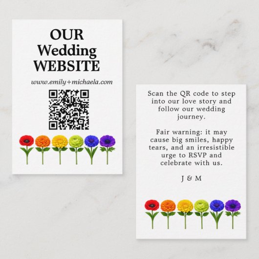 🌈 QR-code Trouwwebsite Bloei Samen Informatiekaartje (Voorkant / Achterkant)