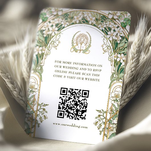 QR-code trouwwebsite info Art Nouveau bijlage