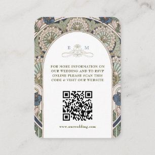QR Code Trouwwebsite Info Art Nouveau Informatiekaartje