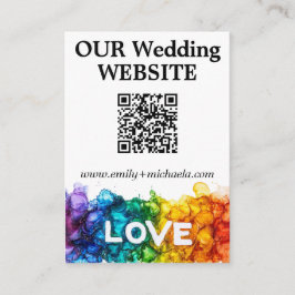 🌈 QR-code Trouwwebsite LGBTQ met liefde geschilde Informatiekaartje