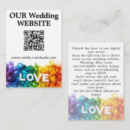 🌈 QR-code Trouwwebsite LGBTQ met liefde geschilde Informatiekaartje