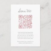 QR-code trouwwebsite monogram roze scan antwoord Informatiekaartje (Achterkant)