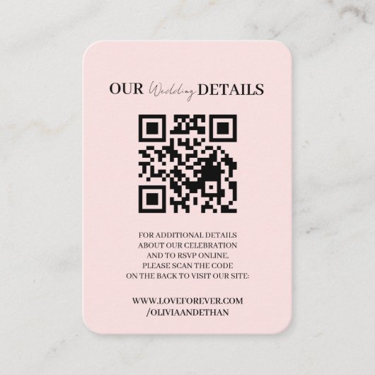 QR-code trouwwebsite RSVP bijlage kaart (Voorkant)