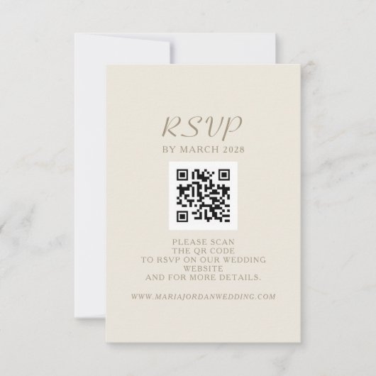 QR-code Trouwwebsite RSVP Kaartje (Voorkant)