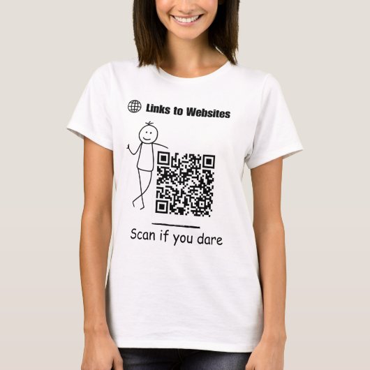 Qr Code Tshirts Links naar websites Scannen als je (Voorkant)