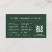 QR Code Tuinontwerper Gazonverzorging Groen Goud Visitekaartje (Achterkant)