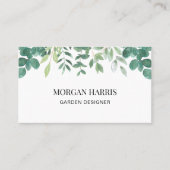 QR Code Tuinontwerper Waterkleur Groenelementen Visitekaartje (Voorkant)
