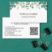 QR Code Tuinontwerper Waterkleur Groenelementen Visitekaartje