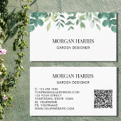 QR Code Tuinontwerper Waterkleur Groenelementen Visitekaartje