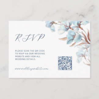 QR-code | Turquoise Bloemen Informatiekaartje