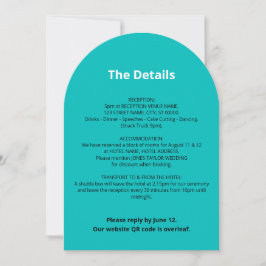 QR Code Turquoise bruiloft Details Kaart