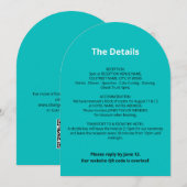 QR Code Turquoise bruiloft Details Kaart (Voorkant / Achterkant)