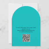 QR Code Turquoise bruiloft Details Kaart (Achterkant)