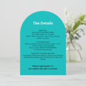 QR Code Turquoise bruiloft Details Kaart (Staand voorkant)