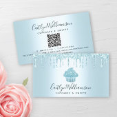 QR-code Turquoise Cupcake Drift Bakery Pastry Chef Visitekaartje