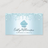 QR-code Turquoise Cupcake Drift Bakery Pastry Chef Visitekaartje (Voorkant)