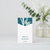 QR-code Turquoise Witte Life Coach Portret Persoon Visitekaartje (Staand voorkant)