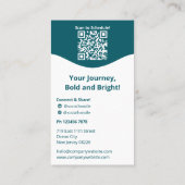 QR-code Turquoise Witte Life Coach Portret Persoon Visitekaartje (Achterkant)