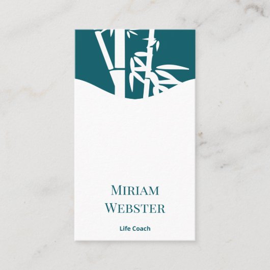 QR-code Turquoise Witte Life Coach Portret Persoon Visitekaartje (Voorkant)
