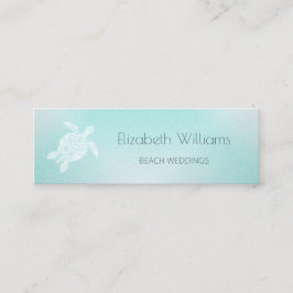 QR Code | Turquoise Witte Turtle Beach Thema Mini Visitekaartje
