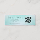 QR Code | Turquoise Witte Turtle Beach Thema Mini Visitekaartje (Achterkant)