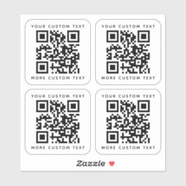 QR-code twee regels tekst boven en onder vierkant Sticker