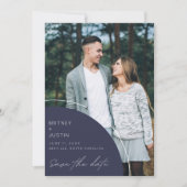 QR Code Two Photo Modern Wedding Save The Date (Voorkant)
