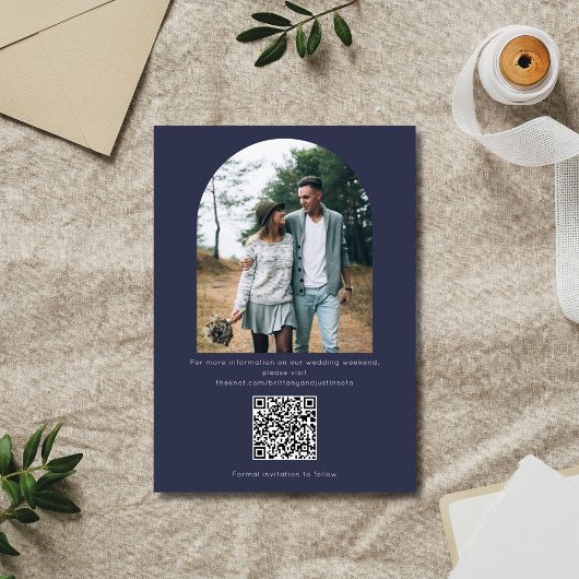 QR Code Two Photo Modern Wedding  Save The Date