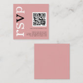 QR-code Typografie Dusty Roos Weddenschap Online R Informatiekaartje (Voorkant / Achterkant)