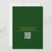 QR-code Typografie Green Wedding Kaart (Achterkant)