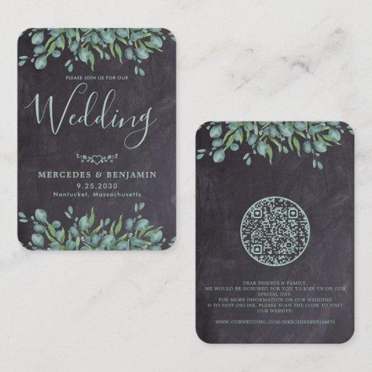 QR-code Uitnodiging tot uitzending van eucalyptusb Informatiekaartje (Voorkant / Achterkant)