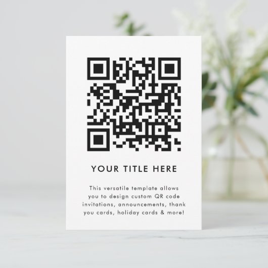 QR-code uitnodiging | Veelzijdige scanbare uitnodi (Staand voorkant)