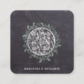 QR-code Uitnodiging voor botanische bruiloft Informatiekaartje (Voorkant)