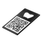 QR-code Uitsluitend roestvrijstalen flesopening Creditkaart Flessenopener (Voorkant Gekanteld)