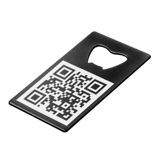 QR-code Uitsluitend roestvrijstalen flesopening Creditkaart Flessenopener (Voorkant Gekanteld)