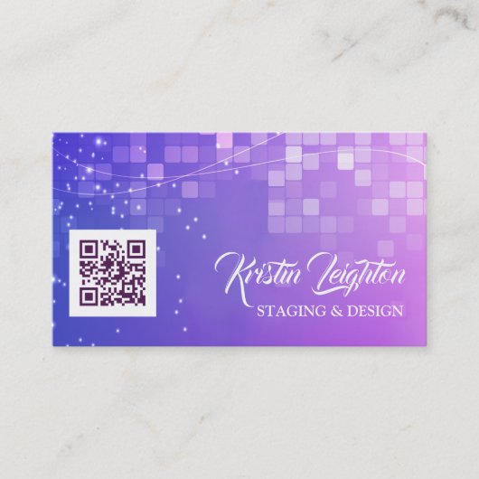 QR-code Ultra Violet-Sjabloon Visitekaartje (Voorkant)