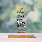 QR-code universiteitsfonds afstudeerfeest afgestud Acryl Bord (Neutraal)