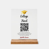 QR-code universiteitsfonds afstudeerfeest afgestud Acryl Bord (Voorkant)